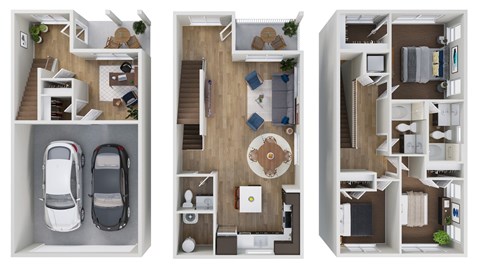 Floor plan for 3 beds, 2.5 baths, 1708 sqft